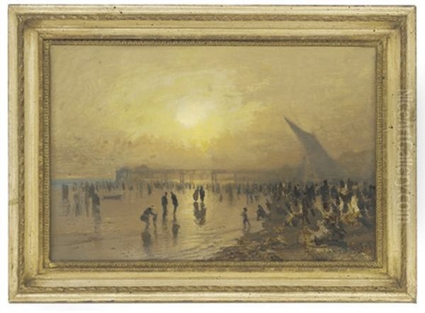 Figures On The Shore, Evening - view 1