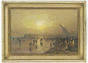 Shore Scene At Evening by Joseph Arthur Palliser Severn