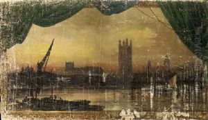 The Palace Of Westminster From The Thames by Joseph Arthur Palliser Severn