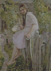 Esterina Seduta Sulla Palizzata