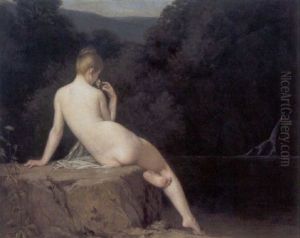 Baigneuse Au Bord Du Lac by Jules Marie Sevestre