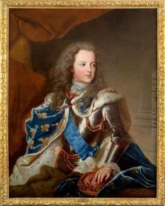 Portrait De Louis Xv En Armure by Charles Sevin de la Penaye
