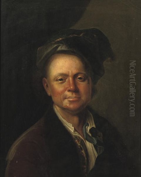 Portrait Of A Young Man In A Fur-lined Red Coat - view 1