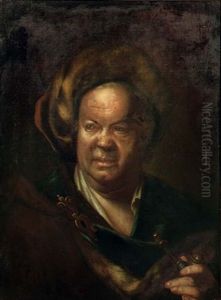 Portrait Of A Gentleman In A Costume With A Fur Coat And Fur-lined Hat, Holding A Pipe In His Left Hand
