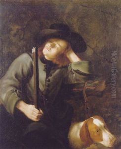 A Huntsman Sleeping Beside His Dog by Christian Seybold