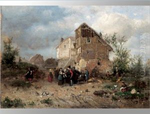 Landschaft Mit Figurenstaffage by Eduard Gustav Seydel