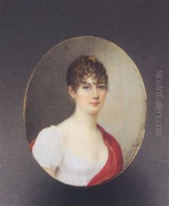 Bildnis Einer Dame Mit Weisem Kleid Und Rotem Umhang