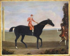 Hunters Led By Grooms, One With Jockey Up (a Pair) by James Seymour