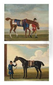 A Groom With A Grey Racehorse (+ A Groom With A Chestnut Racehorse; Pair) A Groom With A Grey Racehorse (+ A Groom With A Chestnut Racehorse; Pair)