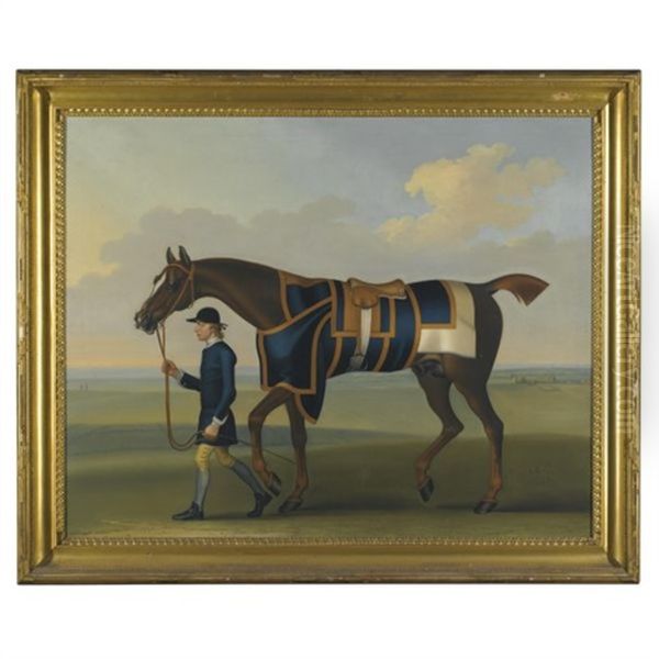 Portrait Of The Racehorse "sedbury", With A Groom - view 1