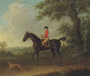 "sedbury", With Jockey Up, And A Greyhound In An Extensive Wooded Landscape, With Two Country Houses Beyond by James Seymour