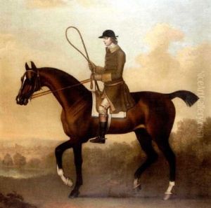 A Chestnut Hunter With Rider Up by James Seymour