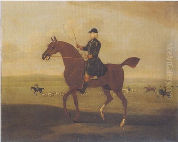 Mr Jolliffe On A Chestnut Hunter With The Hunt Beyond - view 1