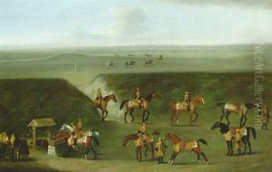 The Well Gap At Newmarket With A String Of Horses Belonging To The Duke Of Devonshire by James Seymour
