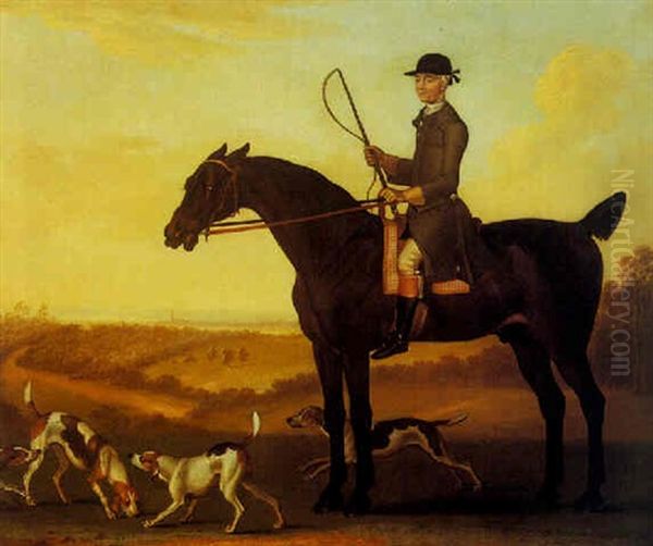 A Huntsman With Hounds In A Landscape by James Seymour