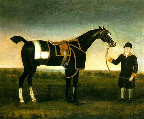 "black Jack" With Groom In A Landscape - view 1
