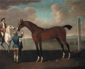 Flying Childers, A Bay Racehorse, With His Groom On Newmarket Heath by James Seymour