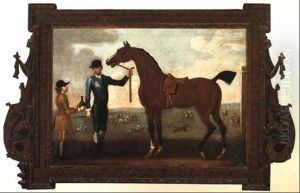 'flying Childers' With A Jockey And Groom by James Seymour