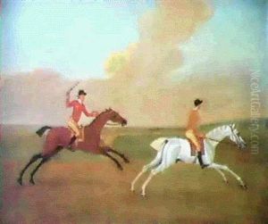 The Duke Of Devonshire's 'plaistow' Beating The Duke Of Bolton's 'doctor' At Newmarket On October 1st 1735 by James Seymour
