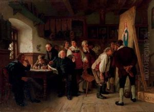 Das Neue Altarbild - Inspecting The Commission by Carl Maria Seyppel