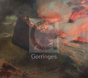 The Burning Of The Voltaire by William Shackleton