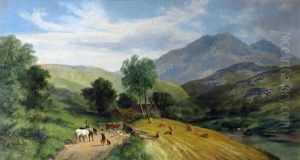 A Farmstead In A Mountainous Landscape