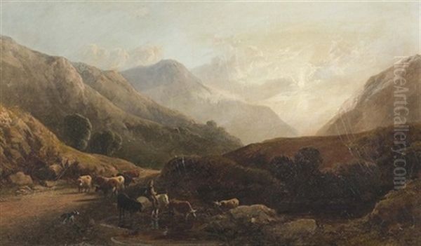 Kuhhirte In Walisischer Landschaft - view 1