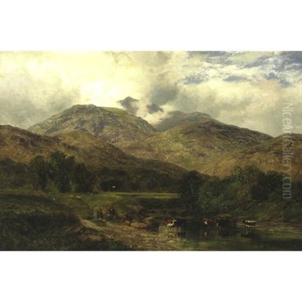 Highland Landscape With Cattle - view 1