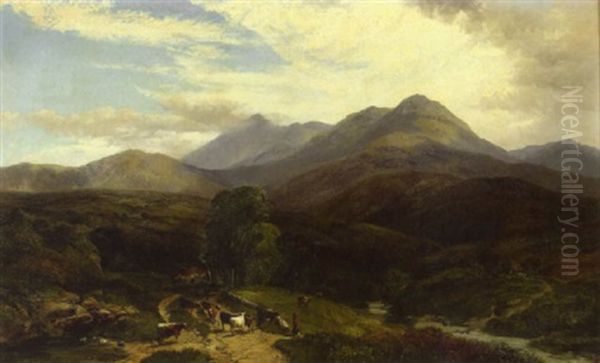 An Extensive Welsh Landscape With Cattle In The Foreground - view 1