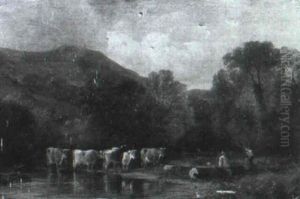 Cattle By A Stream Cattle By A Stream