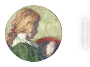 Embroidering by Charles Haslewood Shannon