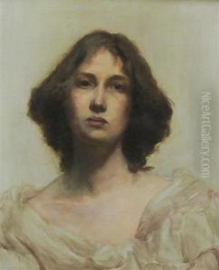 Portrait Of A Lady Traditionally Identified As Kathleen Scott, Quarter-length by Charles Haslewood Shannon