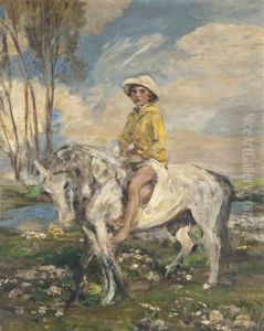The Artist's Grandson Jeb Keigwin On A Pony