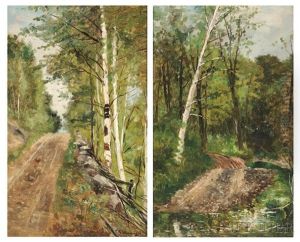 Two Landscapes: Old Road In Jackson N.h Two Landscapes: Old Road In Jackson N.h