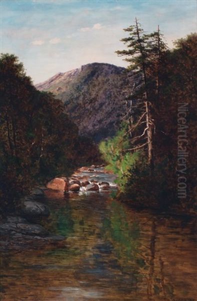 Saco River, Mt. Webster From Deep Hole Bridge - view 1