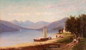 Mountain Lake Scene by Frank Henry Shapleigh