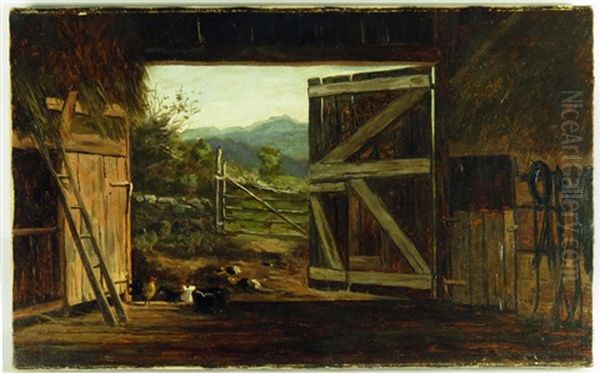 Old Barn And Mote (moat) Mountain From Jackson N. H. - view 1