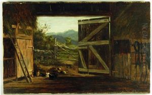 Old Barn And Mote (moat) Mountain From Jackson N. H.