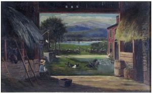 View Of Mt. Washington From The Barn by Frank Henry Shapleigh