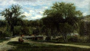 Bridge At Jackson, New Hampshire With Stagecoach At Inn