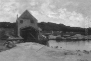 Barn Scene by Frank Henry Shapleigh