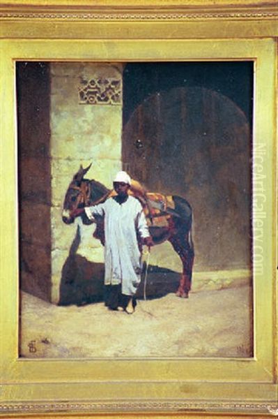 Arab Boy With Donkey - view 1