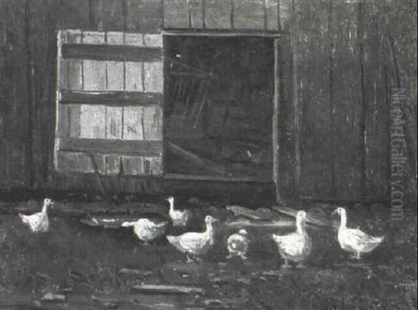 George Pinkham's Geese At Jackson, N.h. - view 1