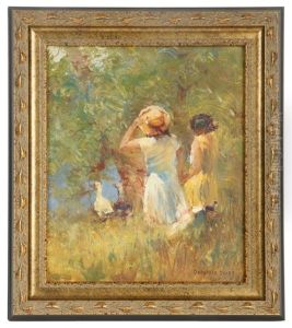 Girls With Ducks by Dorothea Sharp