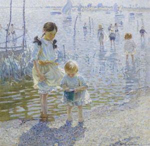 Children Playing By The Shore by Dorothea Sharp