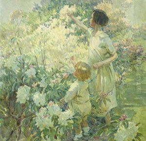 Golden Morning (recto), Picking Flowers (verso) by Dorothea Sharp