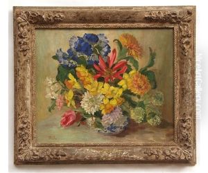 Still Life Study Of Mixed Flowers In A Bowl