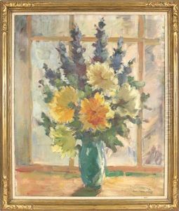 Floral Still Life By A Window by Dorothea Sharp