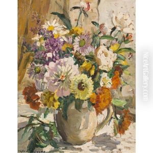 A Still Life Of Mixed Flowers by Dorothea Sharp