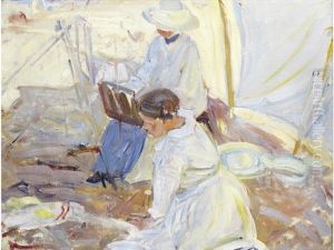 Painting On The Beach by Dorothea Sharp
